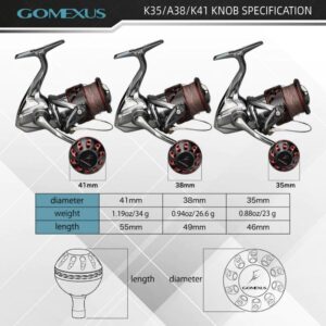 Gomexus Aluminum Reel Power Knob 35 38 41mm A38 - Imagen 4